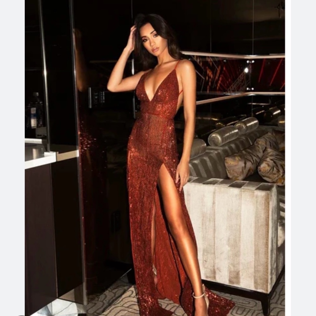 Abyss By Abby Red Sequin Dress